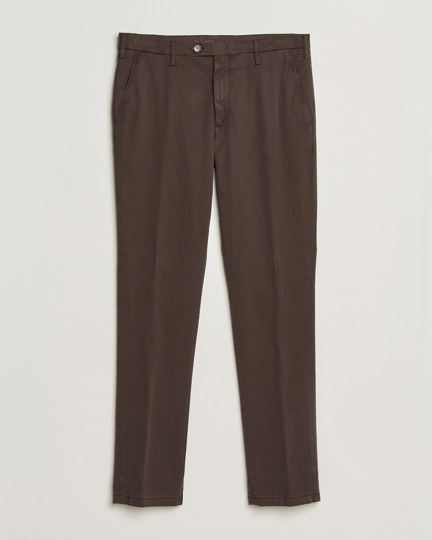 Canali Regular Fit Cotton/Stretch Chinos Dark Brown – Marron