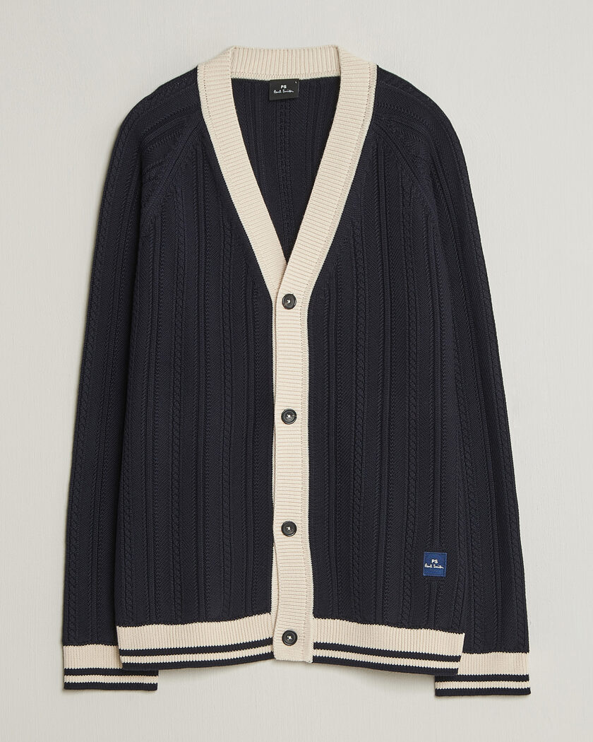 PS Paul Smith Cotton Knitted Cardigan Navy – Bleu