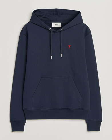 AMI Heart Logo Hoodie Navy – Bleu