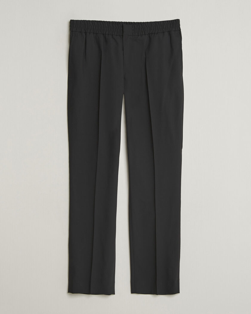AMI Wool Drawstring Trousers Black – Noir