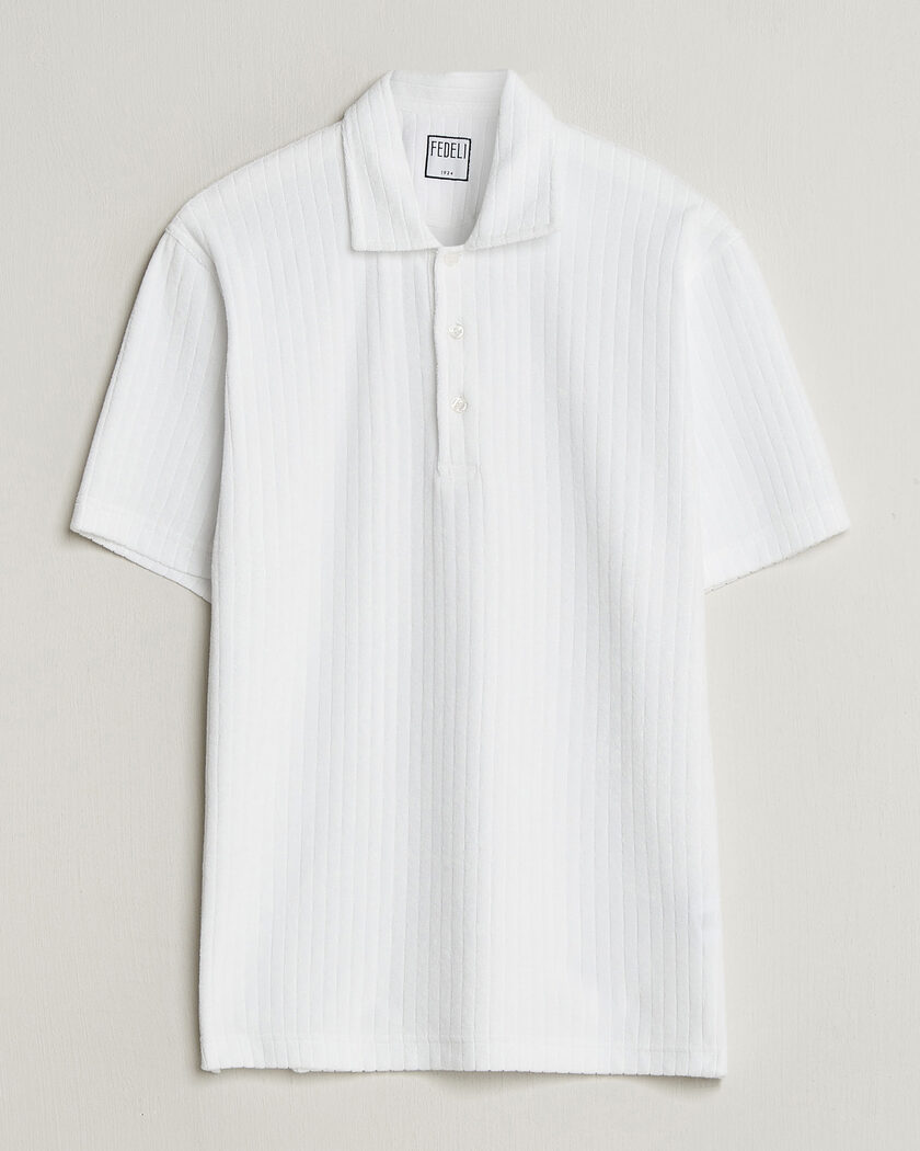 Fedeli Rib Terry Polo White – Blanc