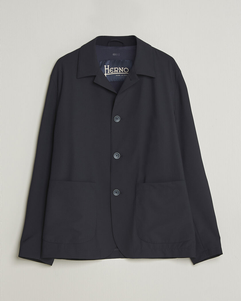 Herno Travel Wool Chore Jacket Navy – Bleu