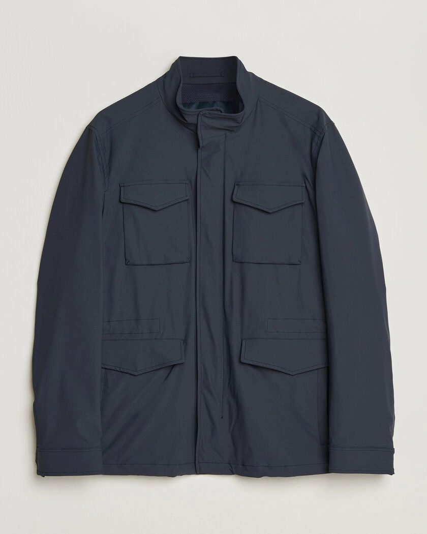 Herno Soft Nylon Field Jacket Navy – Bleu