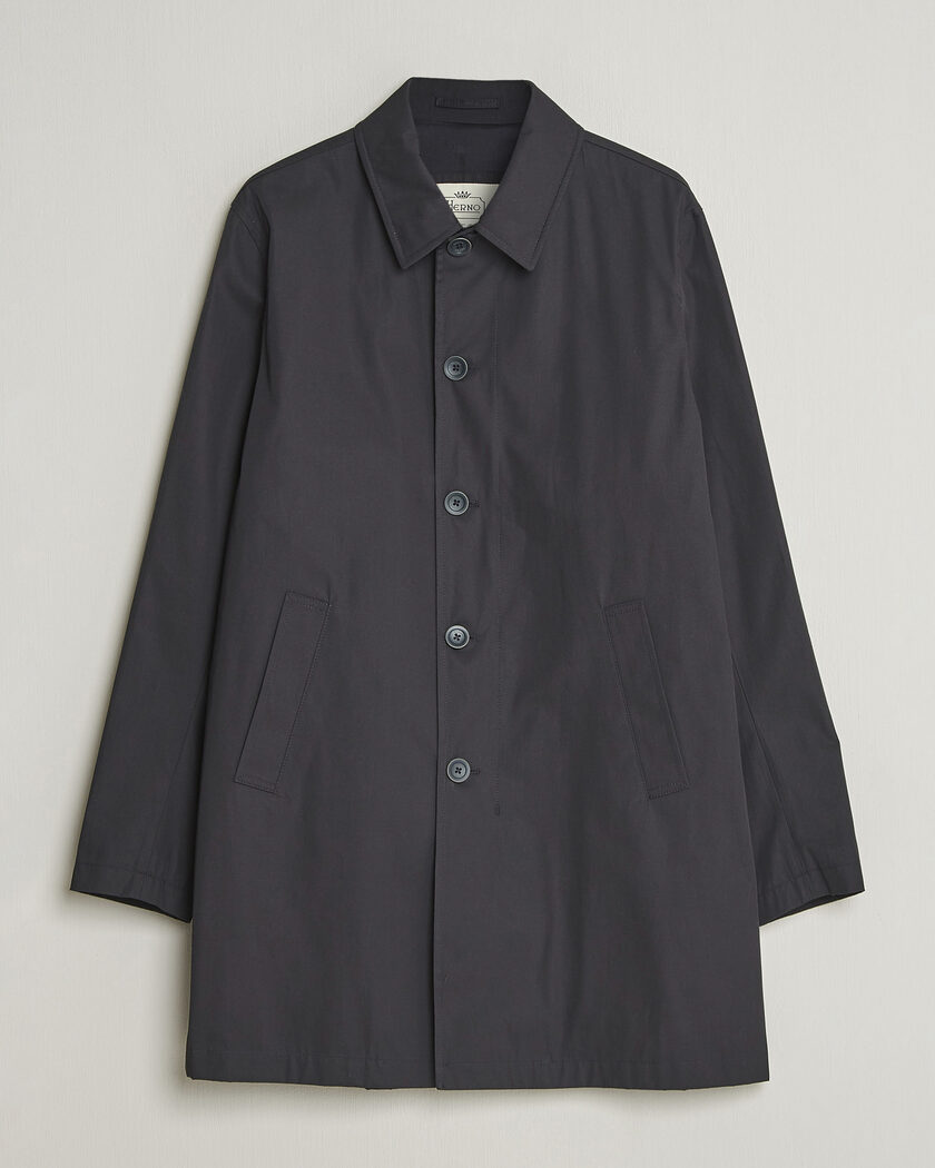 Herno Cotton Car Coat Navy – Bleu