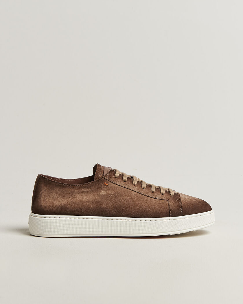 Santoni Cleanic Silk Suede Sneakers Dark Brown – Marron