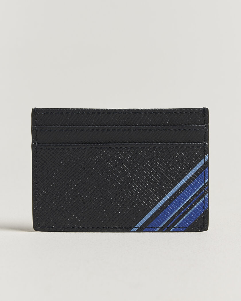 Smythson Panama Flat Cardholder Navy – Bleu