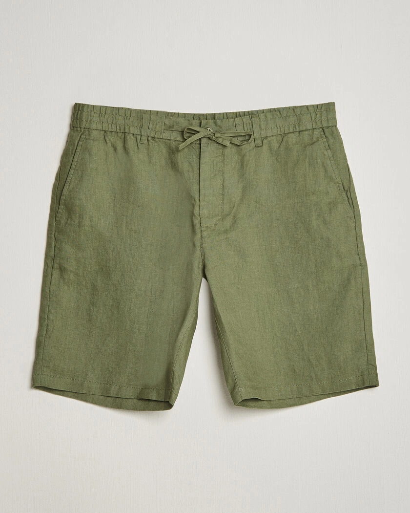 Gant Regular Fit Linen Drawstring Shorts Dry Herb Green – Vert