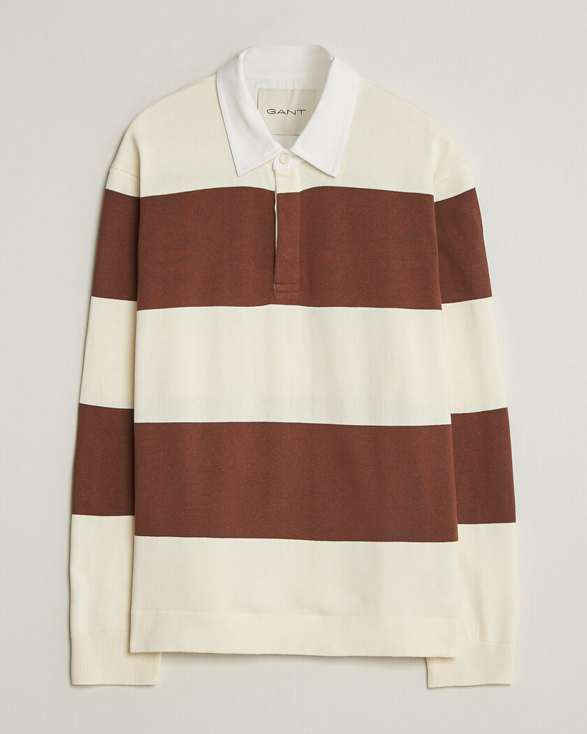 Gant Barstriped Knitted Rugger Cream/Brown – Multicolore