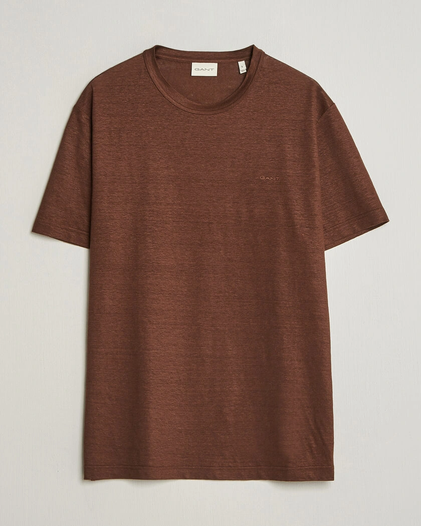 Gant Linen T-Shirt Mahogany Brown – Marron