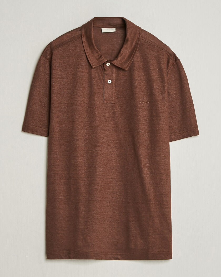 Gant Linen Polo Mahogany Brown – Marron