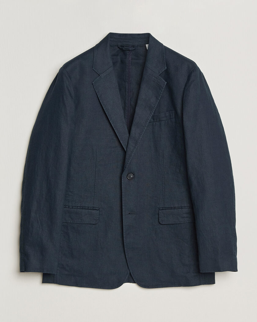 Gant Garment Dyed Linen Blazer Evening Blue – Bleu