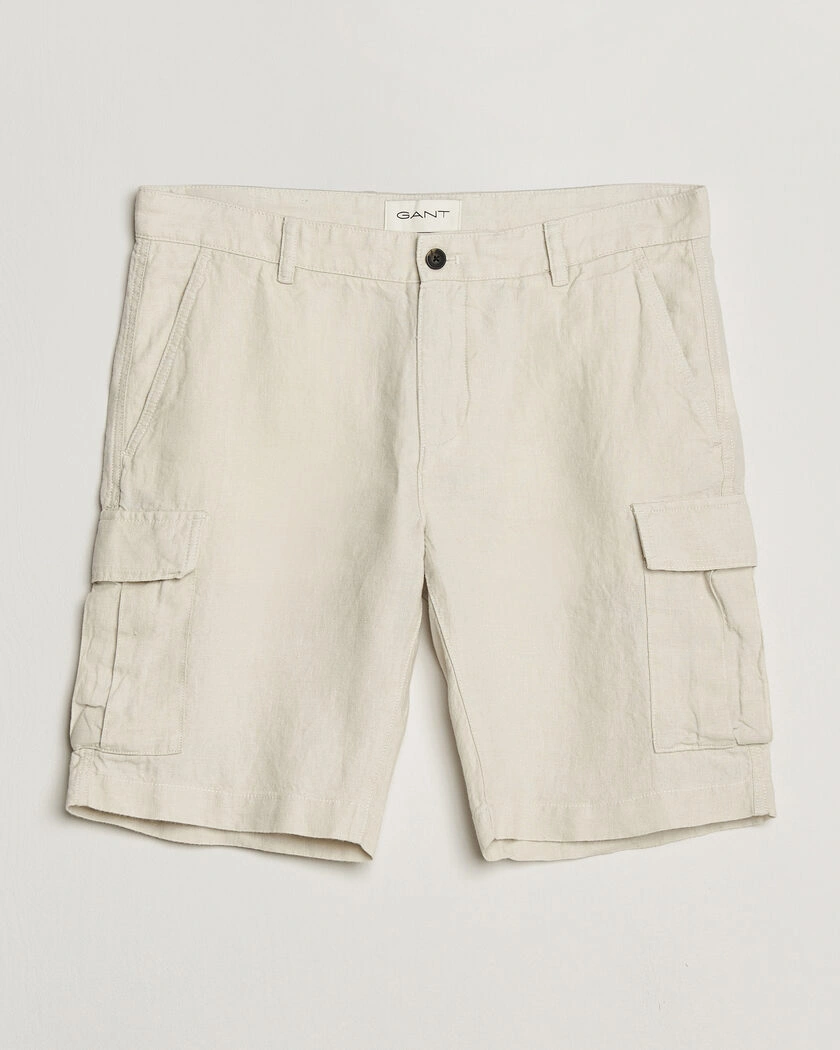 Gant Regular Fit Linen Cargo Shorts Sand – Beige