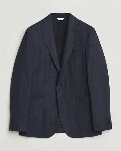 Boglioli K Jacket Wool Hopsack Blazer Dark Blue – Bleu