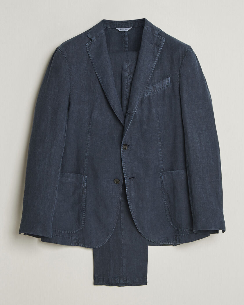 Boglioli K Jacket Linen Suit Navy – Bleu