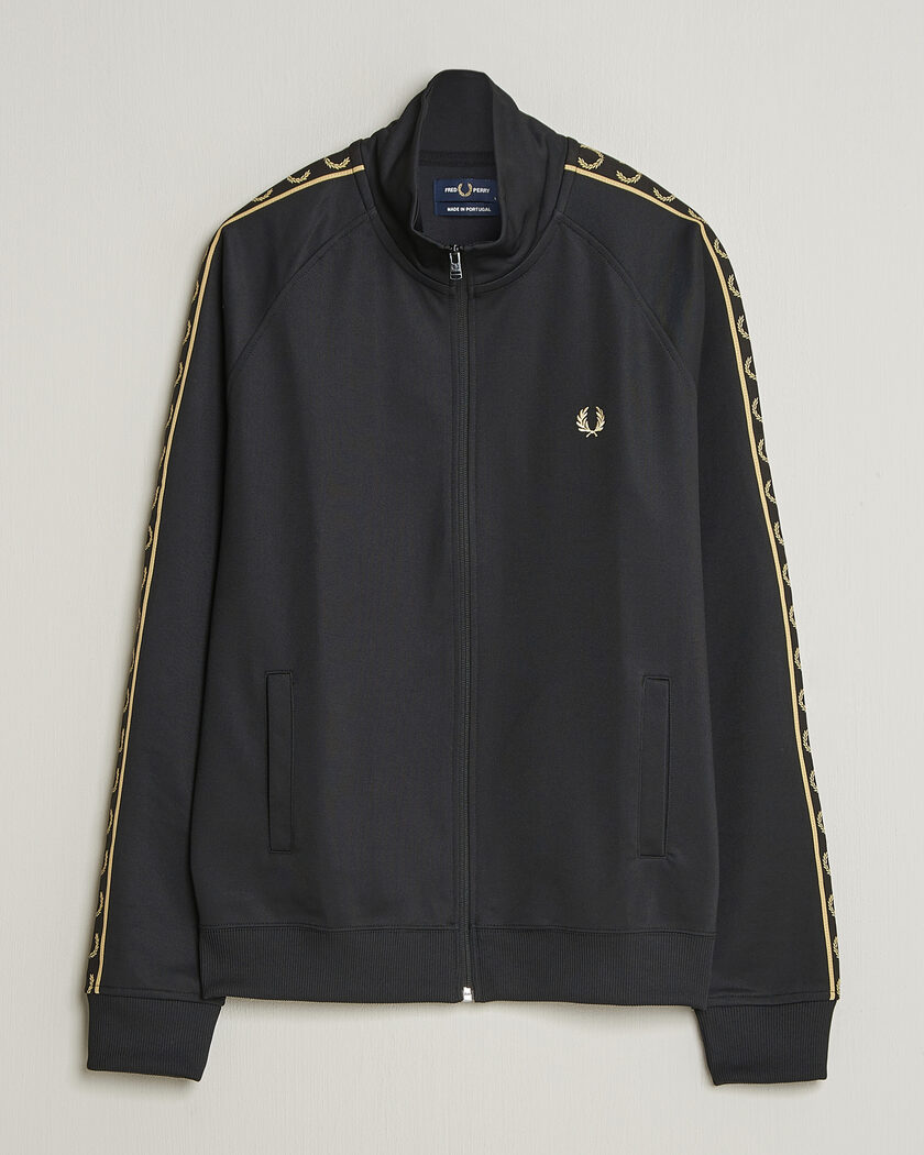Fred Perry Taped Track Jacket Black – Noir