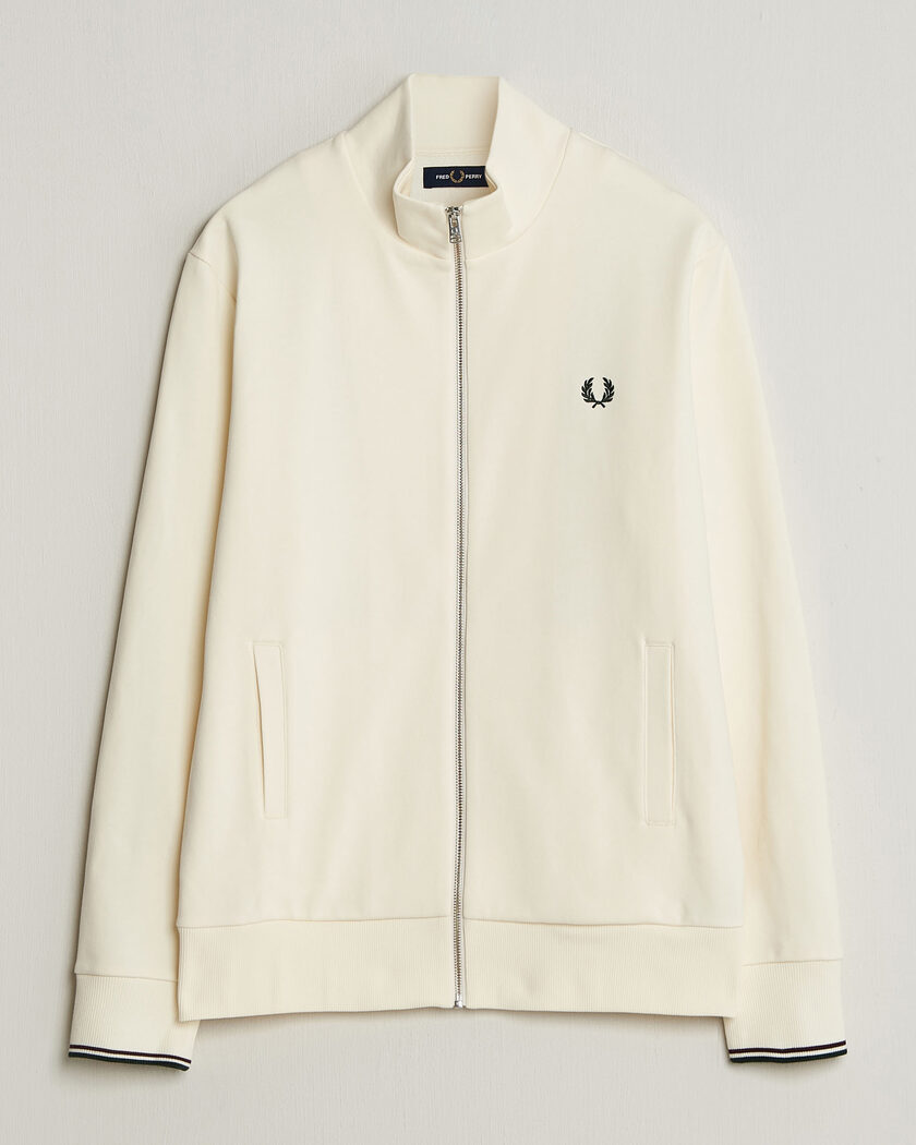 Fred Perry Full Zip Sweatshirt Ecru – Blanc