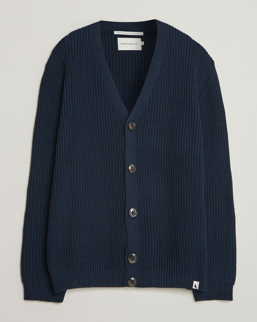 Peregrine River Cotton Cardigan Navy – Bleu