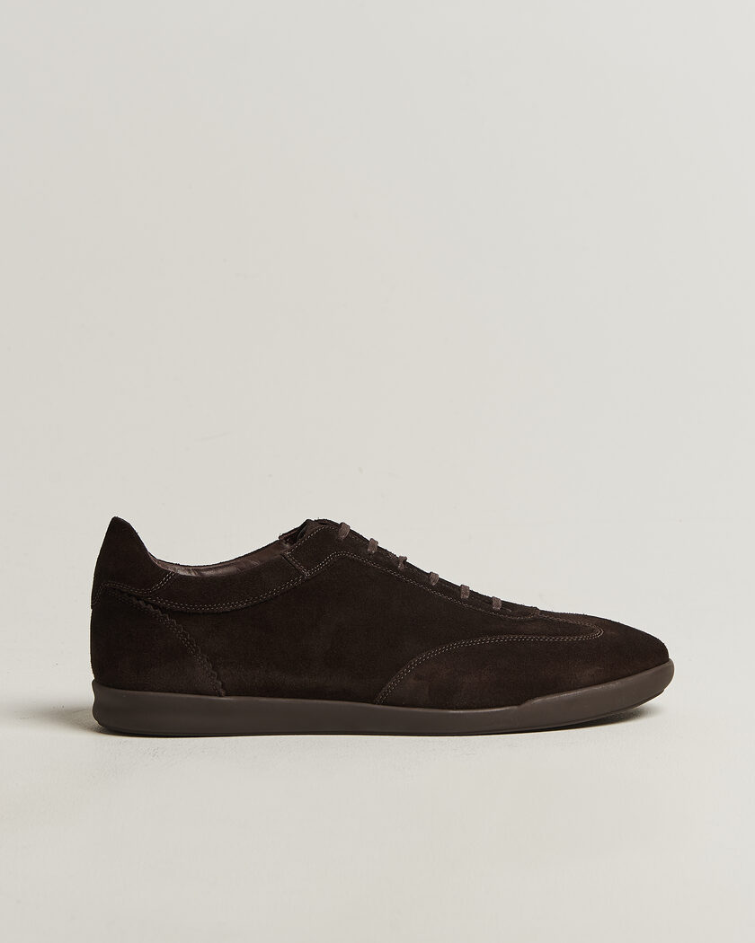 Loake Shoemakers Mayfair Suede Dress Sneaker Dark Brown – Marron