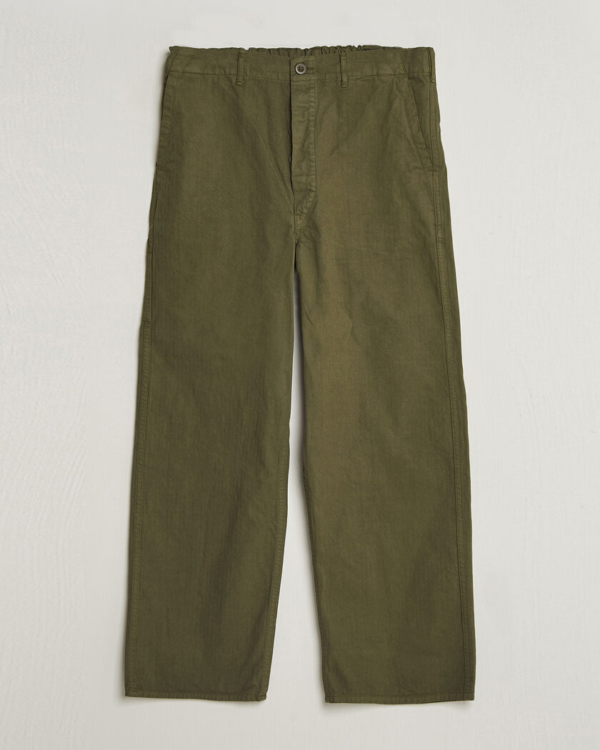 orSlow Wide Fit French Work Pants Army Green – Vert