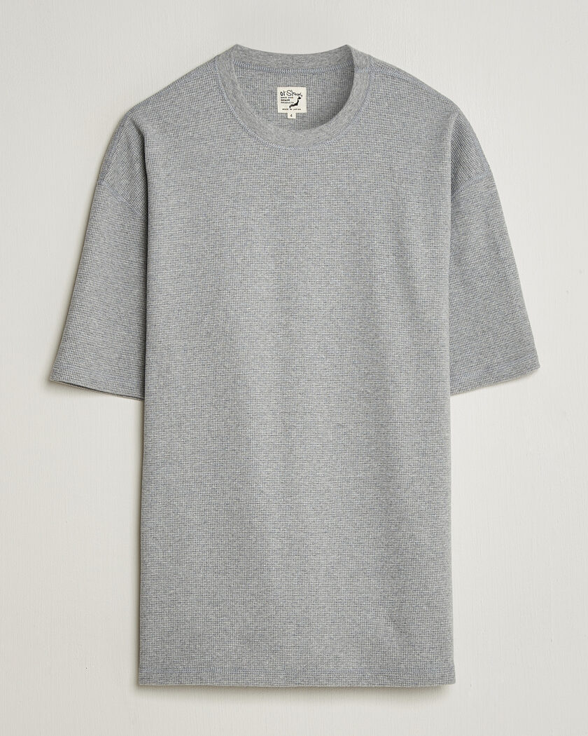 orSlow Waffle Cotton T-Shirt Heather Gray – Gris