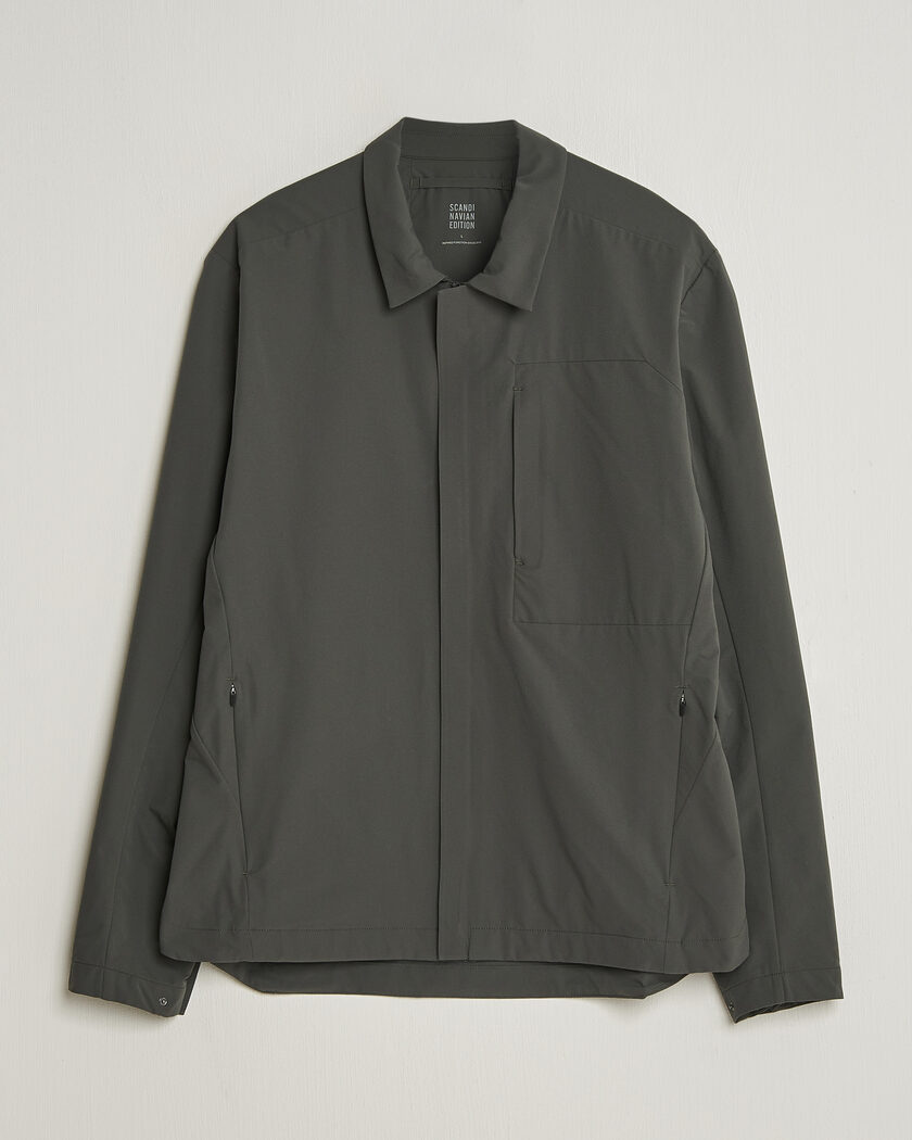 Scandinavian Edition Merge II Stretch Shirt Jacket Dark Olive – Noir