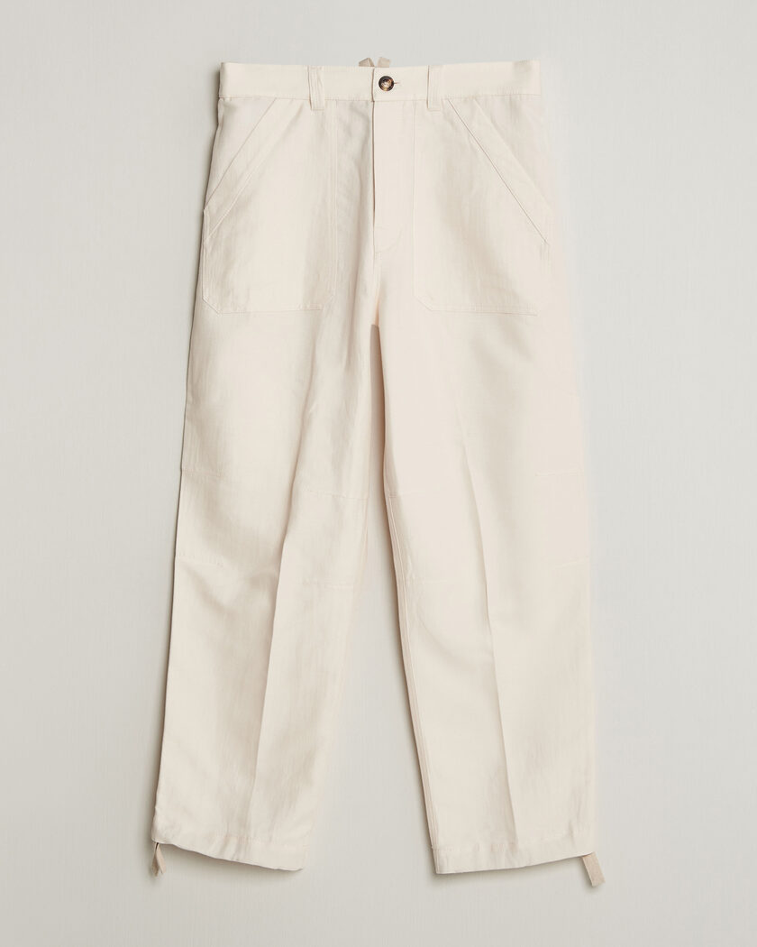 Brunello Cucinelli Linen Casual Pants Off White – Blanc