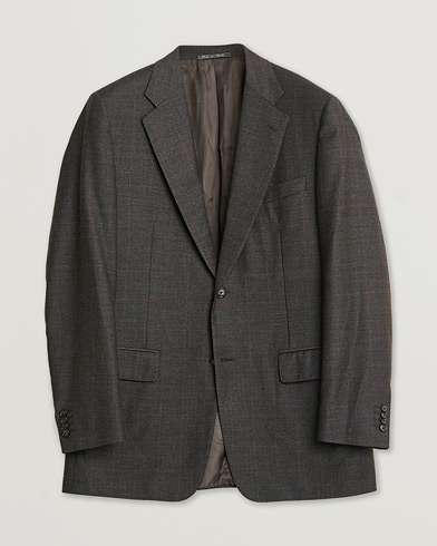 Pre-owned Corneliani Check Wool Blazer Brown 50 – Marron