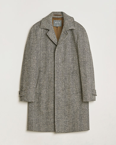 Pre-owned Private White V.C. Raglan Wool Coat Black & Cream 2 - XS – Noir