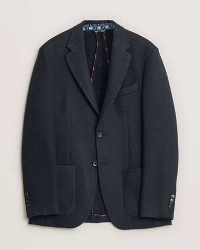 Pre-owned Etro Jacquard Jersey Blazer Navy 52 – Bleu