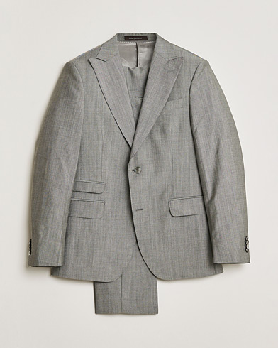 Pre-owned Oscar Jacobson Elmer Suit Grey Melange 48 – Gris