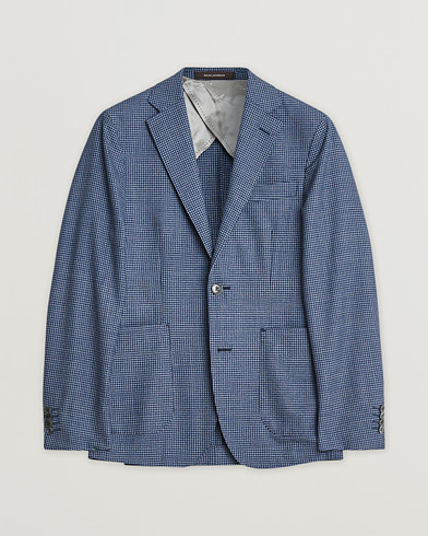 Pre-owned Oscar Jacobson Ferry Check Wool Blazer Multi – Bleu
