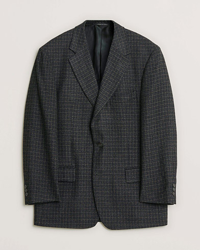 Pre-owned Ermenegildo Zegna Vintage Wool Checked Blazer Dark Grey 50 – Gris