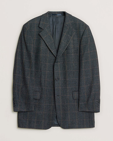 Pre-owned BOSS Vintage Wool Checked Blazer Navy 48 – Bleu