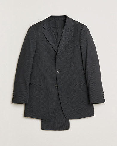 Pre-owned Armani Collezioni Pinstriped Wool Suit Dark Grey 50 – Gris
