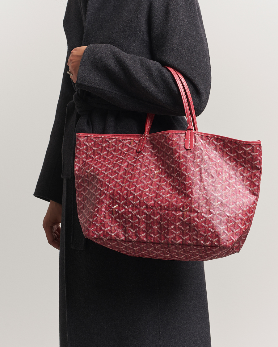Homme | Goyard Pre-Owned Saint Louis PM Coated Canvas Tote Bag Pink | Goyard Pre-Owned | Saint Louis PM Coated Canvas Tote Bag Pink