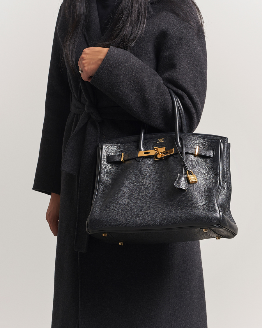 Homme | Hermès Pre-Owned Birkin 35 Taurillon Clémence Leather Black | Hermès Pre-Owned | Birkin 35 Taurillon Clémence Leather Black