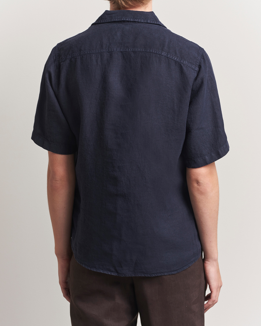 Homme | Chemises | Oscar Jacobson | Reg Fit City Linen Shirt Navy