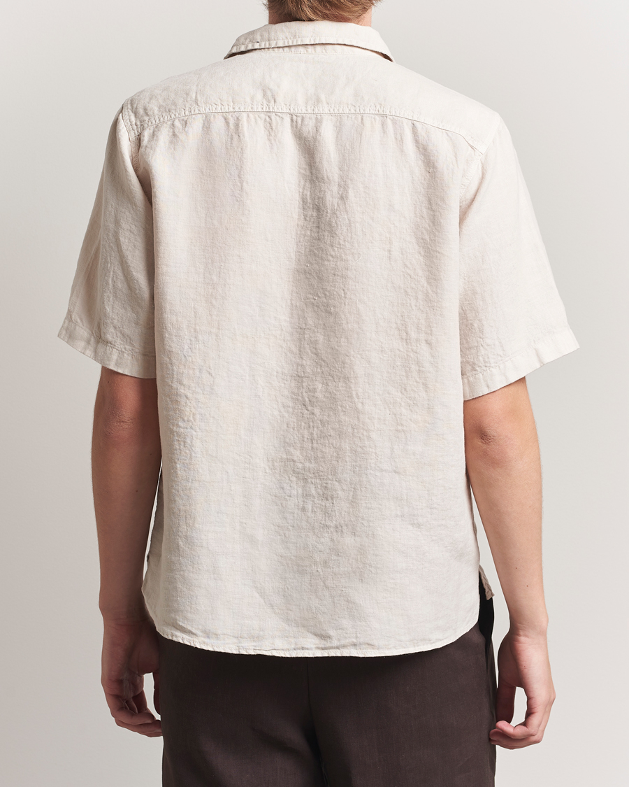 Homme | Chemises | Oscar Jacobson | Reg Fit City Linen Shirt Cream