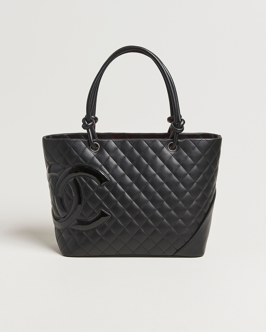 Homme | Chanel Pre-Owned Cambon Ligne Tote Bag Medium Black | Chanel Pre-Owned | Cambon Ligne Tote Bag Medium Black
