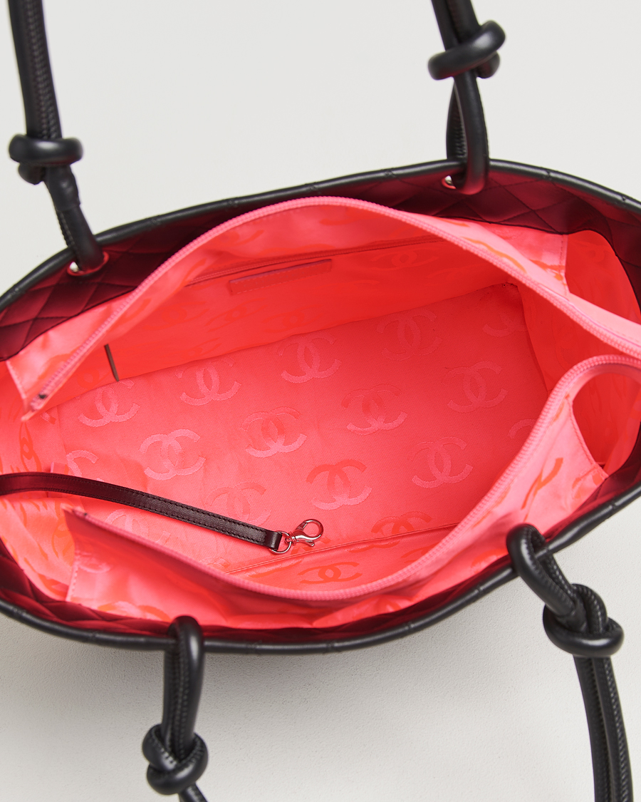 Homme | Chanel Pre-Owned Cambon Ligne Tote Bag Medium Black | Chanel Pre-Owned | Cambon Ligne Tote Bag Medium Black