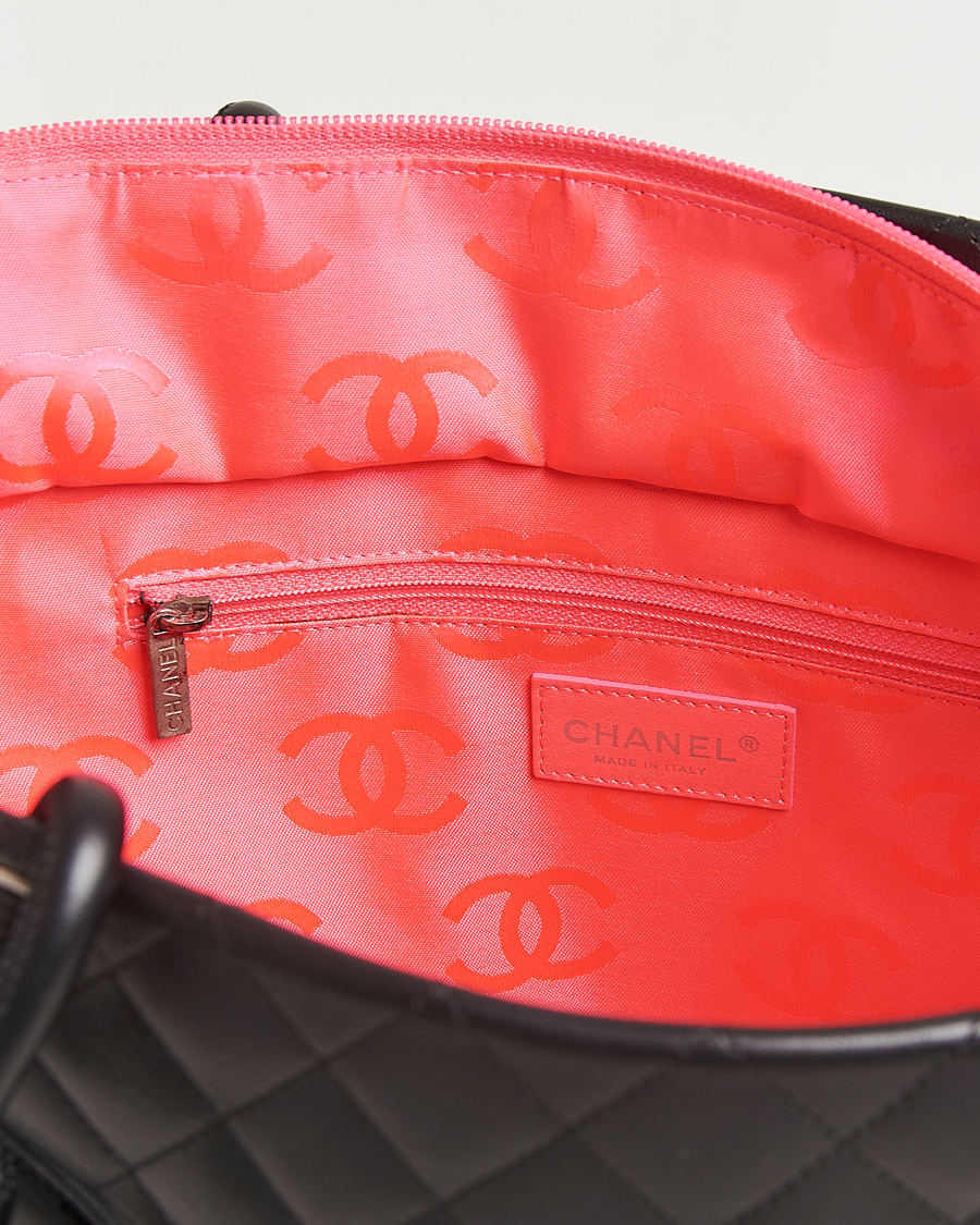 Homme | Chanel Pre-Owned Cambon Ligne Tote Bag Medium Black | Chanel Pre-Owned | Cambon Ligne Tote Bag Medium Black