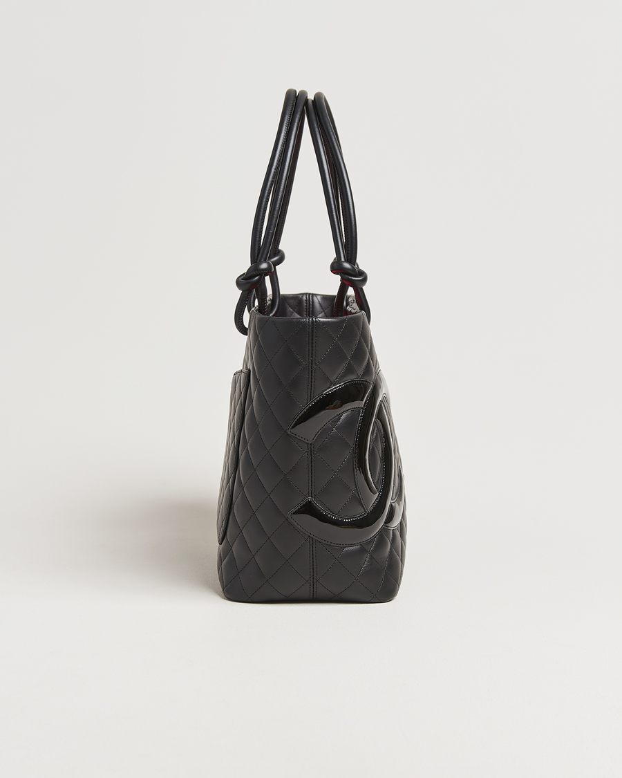 Homme | Chanel Pre-Owned Cambon Ligne Tote Bag Medium Black | Chanel Pre-Owned | Cambon Ligne Tote Bag Medium Black