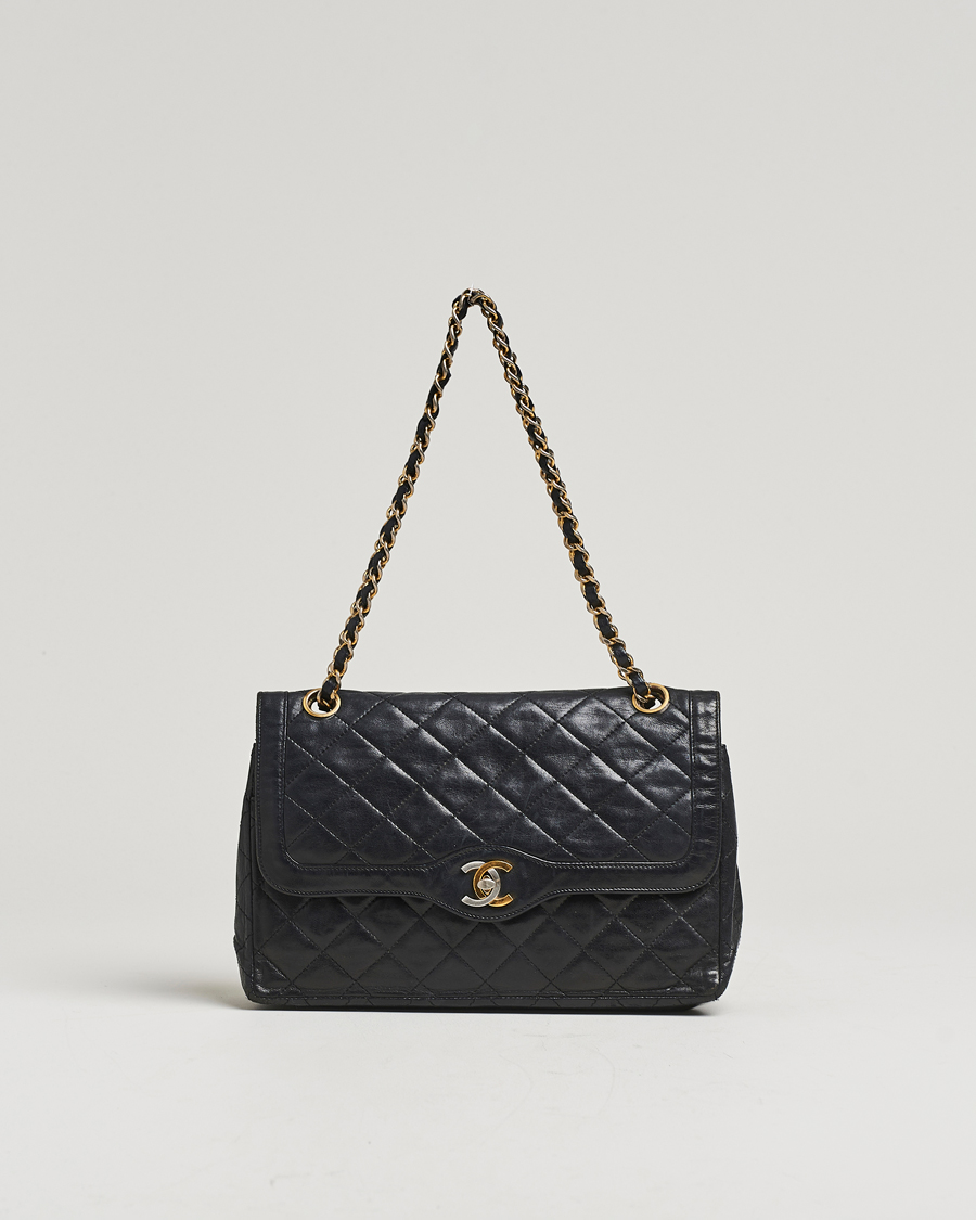 Homme | Chanel Pre-Owned Classic Medium Double Flap Bag Black | Chanel Pre-Owned | Classic Medium Double Flap Bag Black