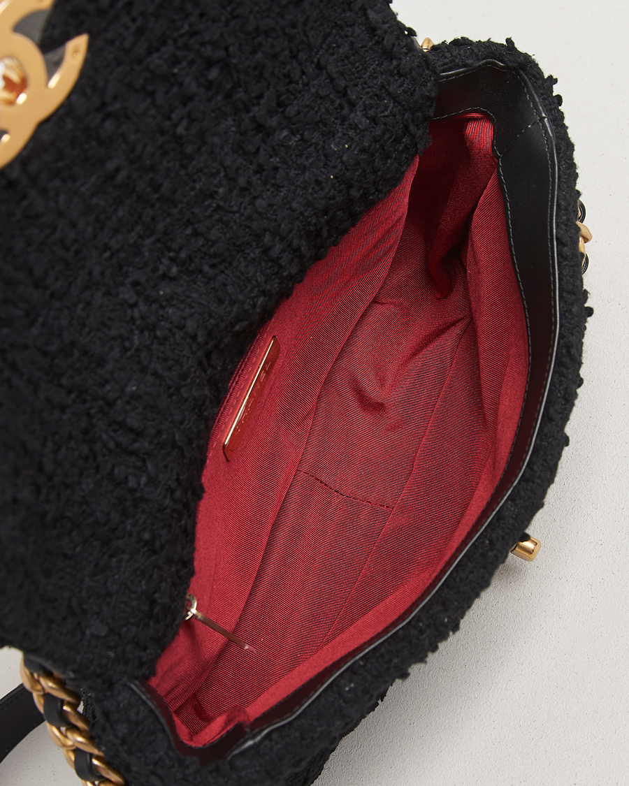 Homme | Chanel Pre-Owned Chanel 19 Tweed Handbag Black | Chanel Pre-Owned | Chanel 19 Tweed Handbag Black