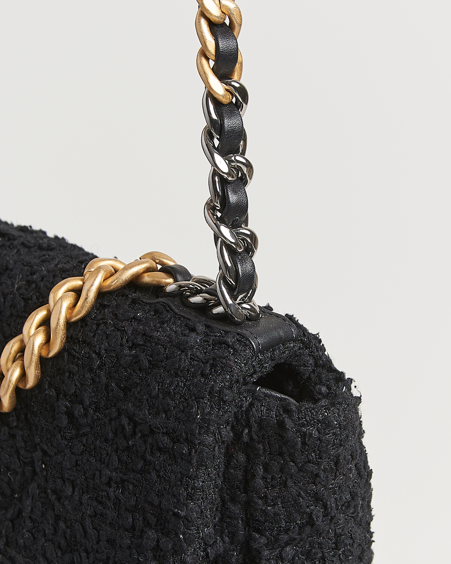 Homme | Chanel Pre-Owned Chanel 19 Tweed Handbag Black | Chanel Pre-Owned | Chanel 19 Tweed Handbag Black