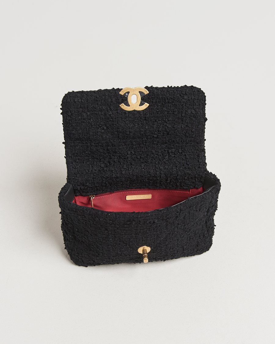 Homme | Chanel Pre-Owned Chanel 19 Tweed Handbag Black | Chanel Pre-Owned | Chanel 19 Tweed Handbag Black