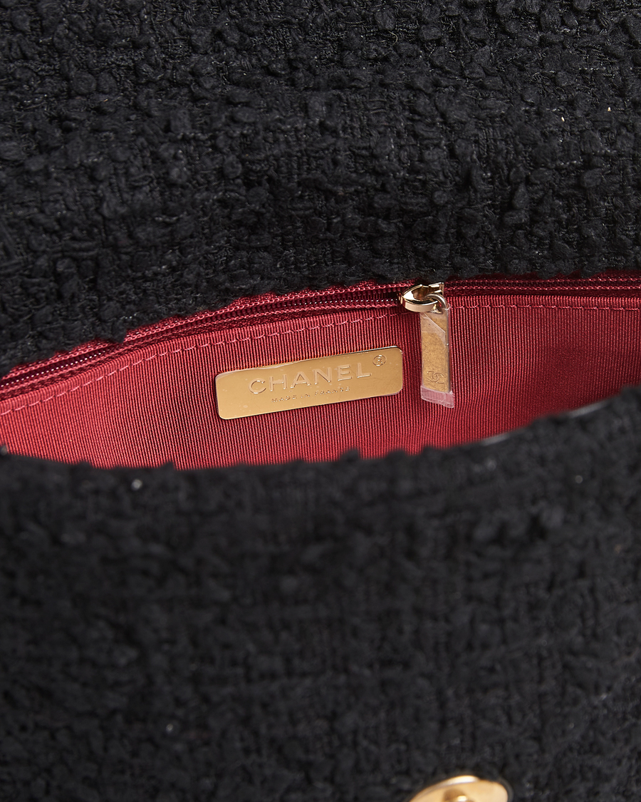 Homme | Chanel Pre-Owned Chanel 19 Tweed Handbag Black | Chanel Pre-Owned | Chanel 19 Tweed Handbag Black
