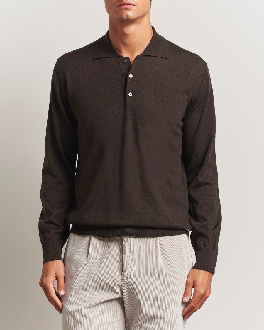 Homme | Pulls Et Tricots | Eton | Merino Knitted Polo Dark Brown
