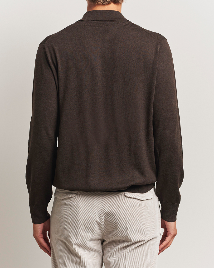 Homme | Pulls Et Tricots | Eton | Merino Knitted Polo Dark Brown