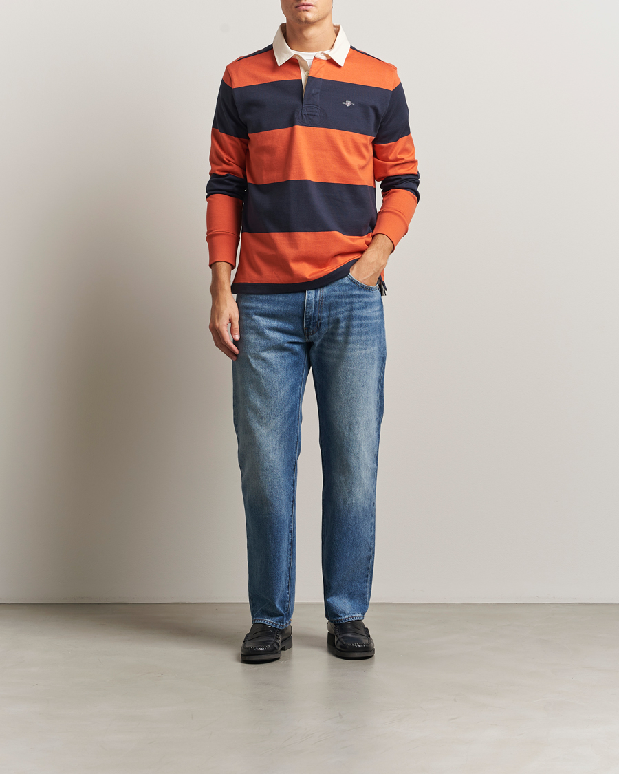 Homme | Pulls Et Tricots | GANT | Striped Heavy Rugger Evening Blue